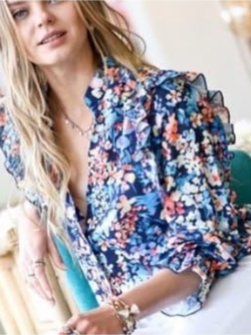 MAZIK tiptoe through the tulips blouse